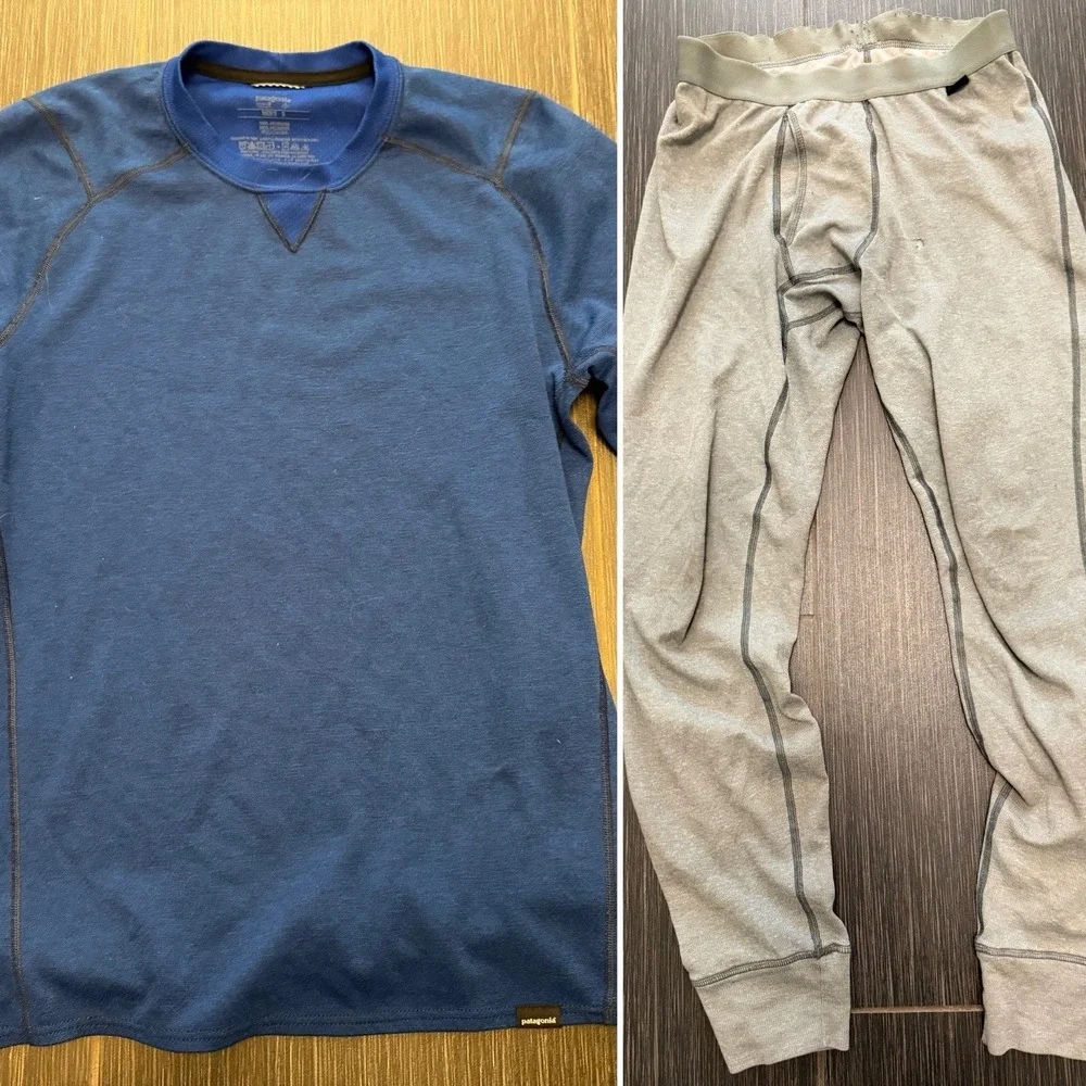 Patagonia Capilene Shirt Pants Set Midweight Mens Sz S Base Layers Ski Hike